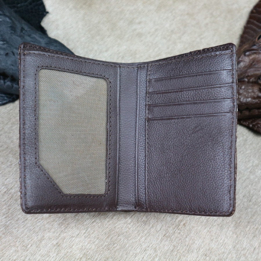 Ví nam đứng cá sấu thật cao cấp Konavis làm từ phần gù đầu cá sấu màu nâu sang chảnh - CB01-02G