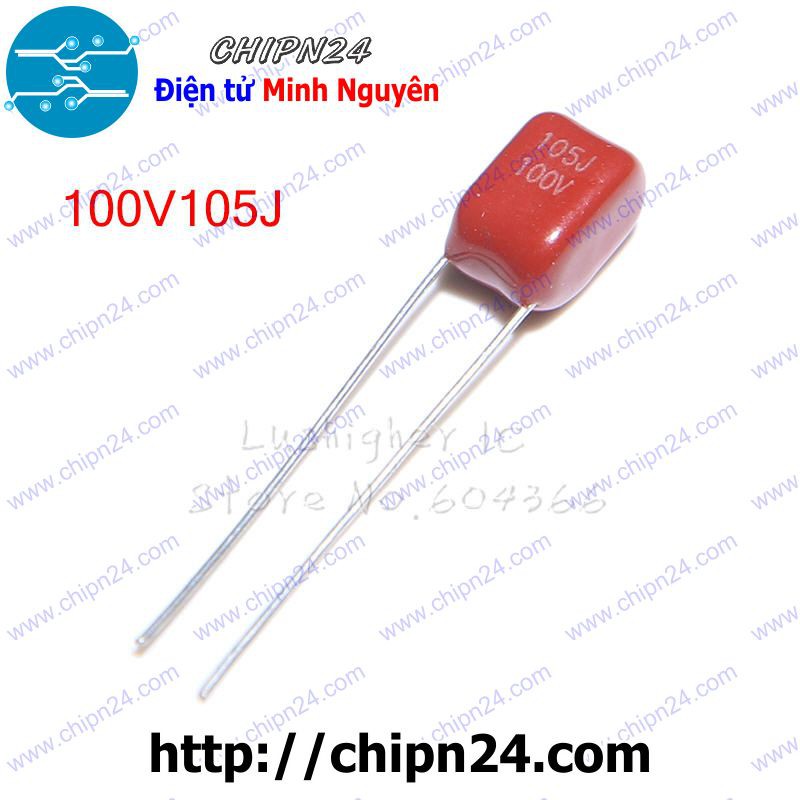 [5 CON] Tụ CBB 100V 105 105J 1uF 7.5mm