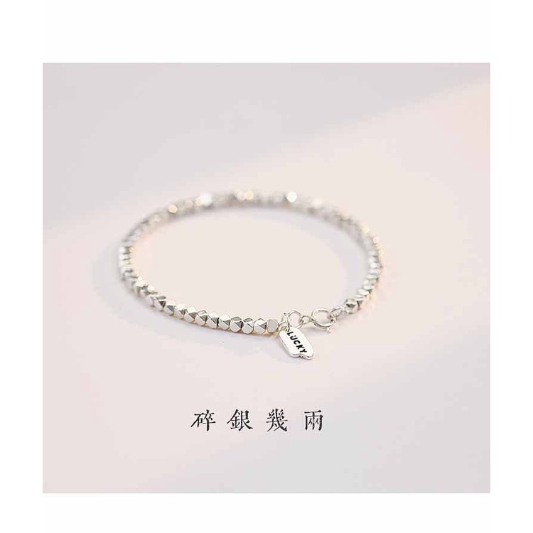 Hàng Mới Về [Hàng Mới Về] Vòng Tay Mạ Bạc Họa Tiết Hình Học Sang Trọng Thời Trang