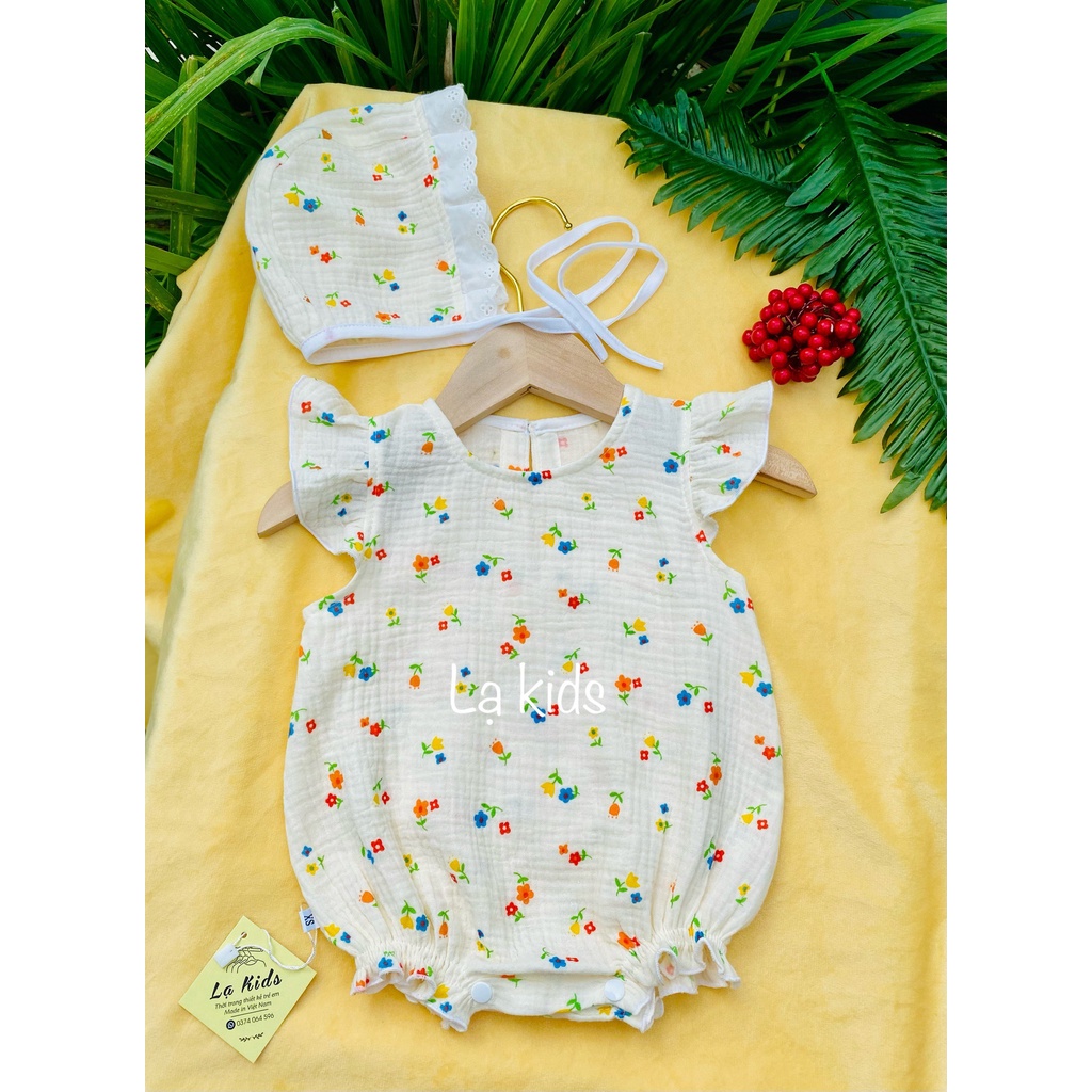 Body xô muslin cho bé gái