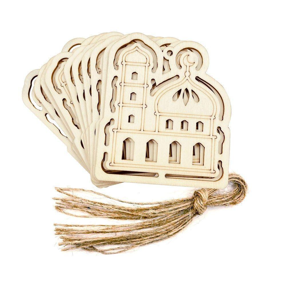 WATTLE Bộ 10 Phụ Kiện Treo Trang Trí Lễ Hội Eid Al Adha Ramadan Kareem Bằng Gỗ
