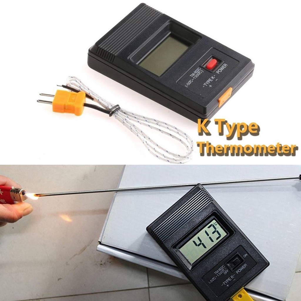 Nhiệt Kế Cảm Biến Loại K Màu Đen - 50C Đến 1300C