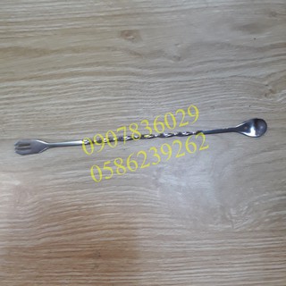MUỖNG KHUẤY INOX 2 ĐẦU, MUỖNG BARSPOON PHA CHẾ DÀI 26 CM