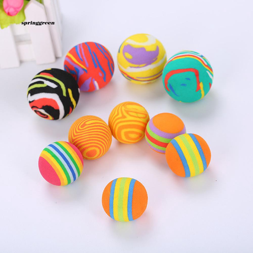 Set 10 Quả Bóng Nhiều Màu Sắc Dùng Làm Đồ Chơi Cho Mèo Cưng