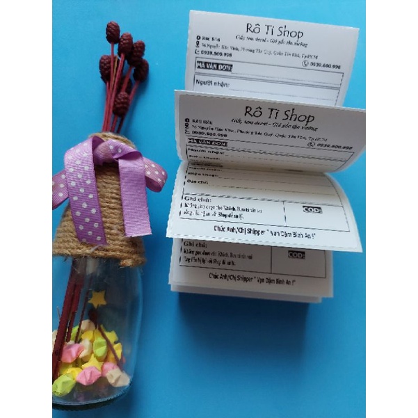 50 Tem Hóa Đơn In Sẵn Thông Tin Kích Thước 10x10cm
