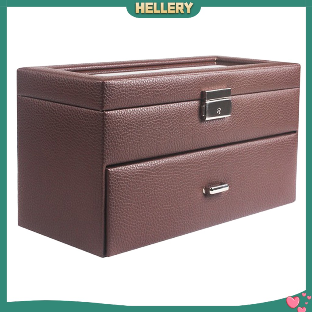 Hộp Đựng Đồng Hồ 2 Tầng 20 Ngăn Có Nắp Đậy Tiện Dụng