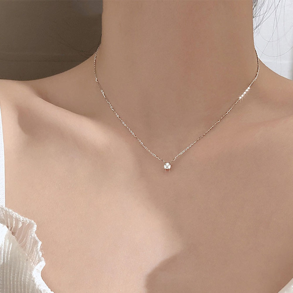 Dây Chuyền Mặt Hình Học Đính Đá Zircon Thời Trang Cho Nữ