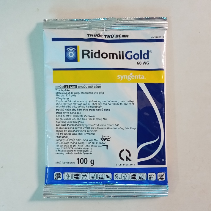 Thuốc trừ bệnh cây trồng Ridomil gold 68WG