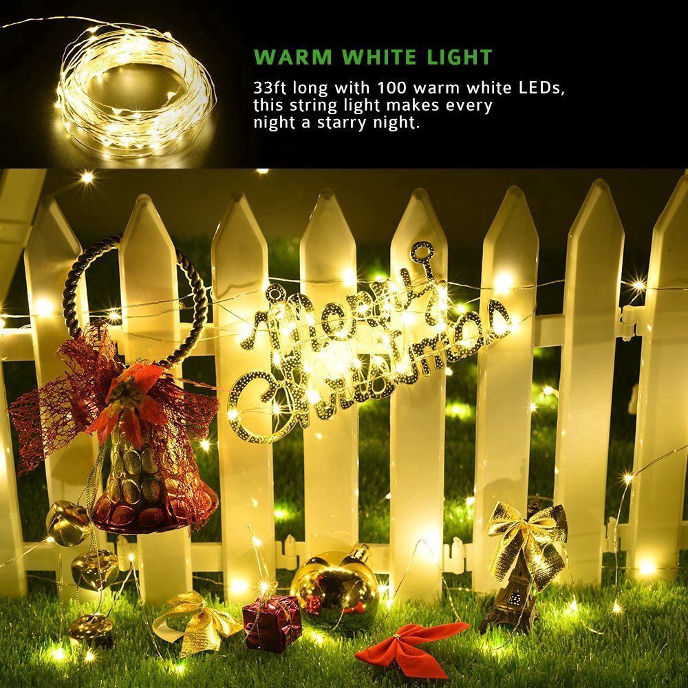 Dây đèn LED trang trí vườn bằng đồng chạy bằng năng lượng mặt trời tiện dụng
