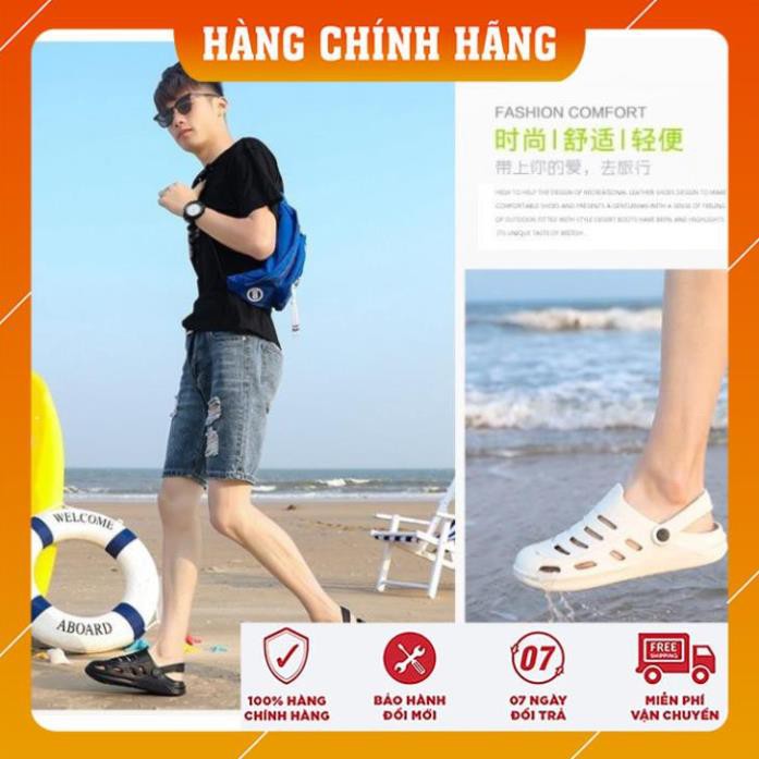 Giày Sandal Siêu Nhẹ Đục Lỗ Thoáng Khí Cho Nam