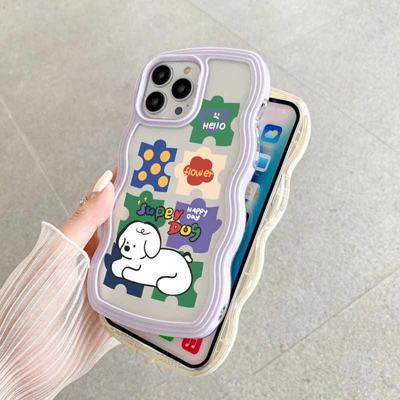 Suntaiho Ốp lưng iphone  Ốp điện thoại mềm viền gợn sóng thích hợp cho iPhone 11 Pro 13 12 Pro Max X XS Max XR 7 8 Plus