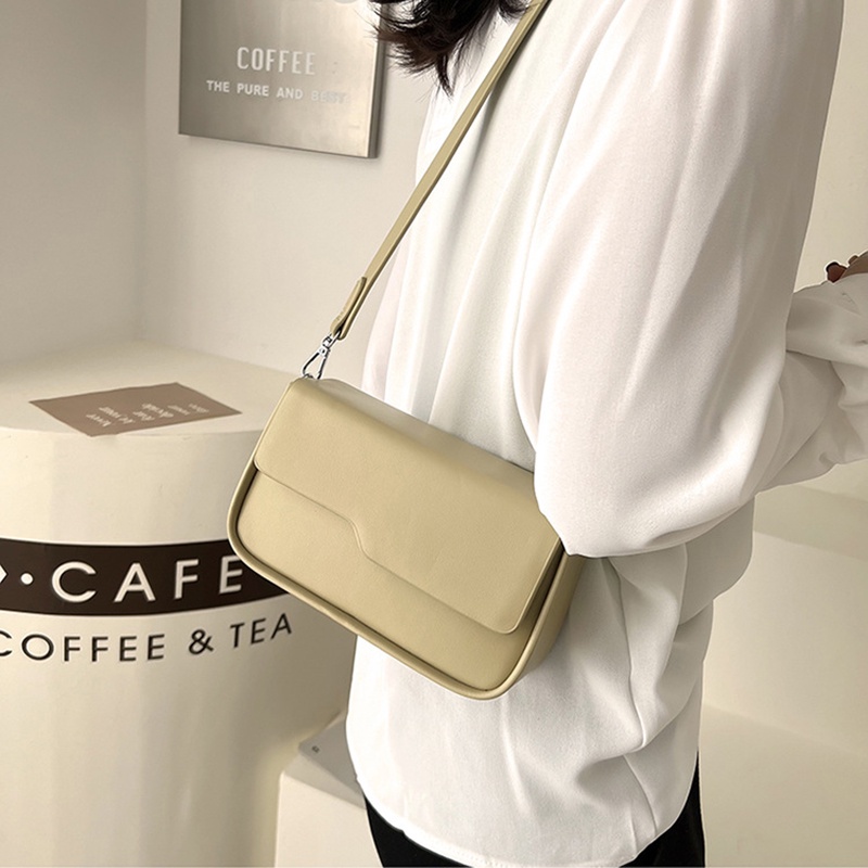 Túi đeo chéo IELGY dáng chữ nhật nhỏ màu trơn thời trang cho nữ