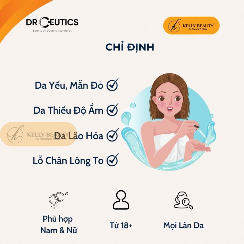 Serum Vitamin B5 DrCeutics 30ml - Cấp Ẩm và Phục Hồi Da - Dexpanthenol 10% + Centella Extract + HA | Kelly Beauty