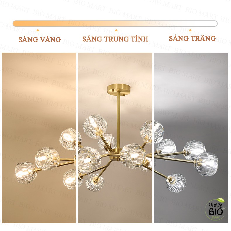 Đèn Chùm Thả Trần – Đèn Thả Trần Trang Trí Phòng Khách, Gồm 3 Chế Độ Ánh Sáng – BIO139