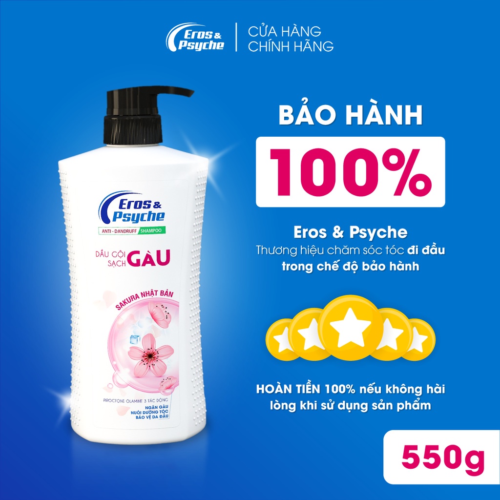 Dầu gội Eros & Psyche sạch gàu Thế Hệ Mới hương Hoa Sakura Nhật Bản 550g