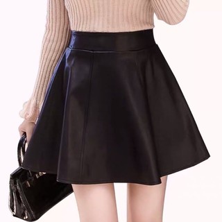 chân váy da dáng xoè tiểu thư