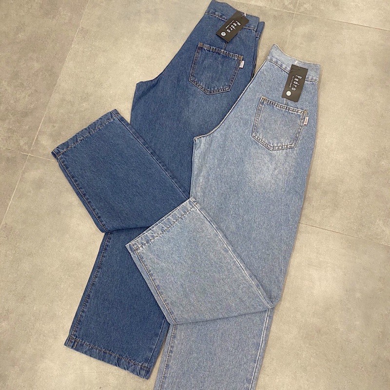 Quần Jeans FINA CULOTES ống suông rộng thiết kế form baggy điểm nhấn gài 2 nút cạp cao