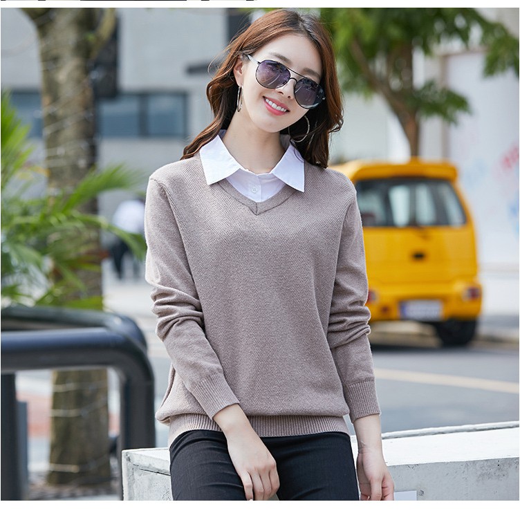 áo len liền sơ mi