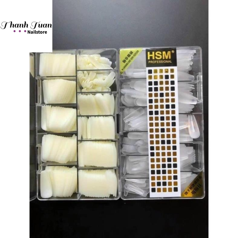Hộp 500 Móng Úp HSM hàng chuẩn form loại 1 có sẵn 22 loại  - Tổng kho đồ nail HSM