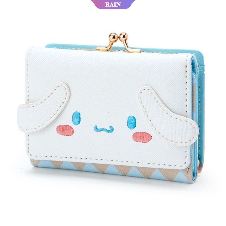 Ví Da PU 11Cm Họa Tiết Hoạt Hình My Melody Hello Kitty Cinnamoroll Pom Pom Purin Kawaii Có Khóa Kéo Dễ Thương Cho Nữ [Srain]