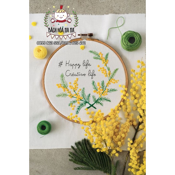 Tự làm thêu hoa Thủ công kim chỉ/ Bộ đồ nghề thêu chữ thập/ Có Khung DIY GÓI NGUYÊN LIỆU TỰ LÀM/ BÁCH HÓA NA NA