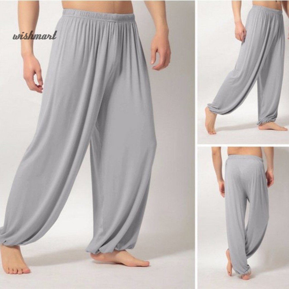 Quần Dài Ống Rộng Màu Trơn Tập Yoga Cho Nam