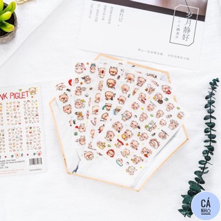 Set 6 sticker heo cute