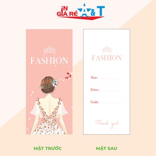 Nhãn mác, THẺ TREO giấy quần áo thời trang cao cấp - 100 cái - Có sẵn-MÀU HỒNG CAM