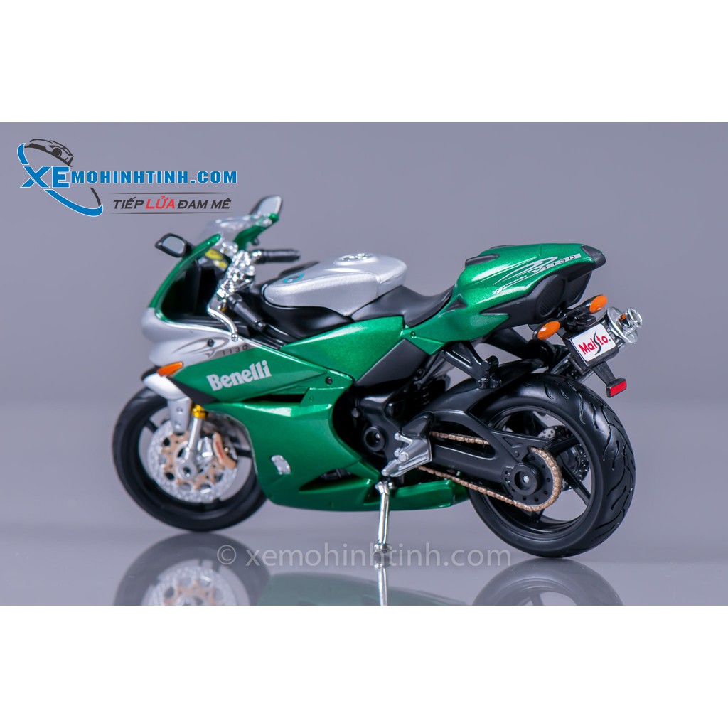XE MÔ HÌNH BENELLI TORADO TRE 1130 1:12 MAISTO (XANH LÁ)