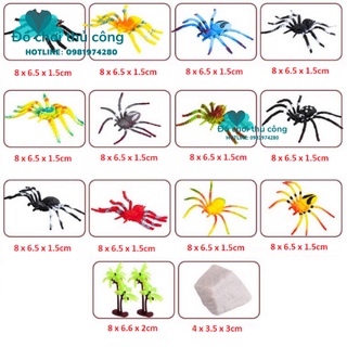 Bộ 12 con nhện cao su.nhện đồ chơi cao su.nhện giả, giúp bé phân biệt côn trùng