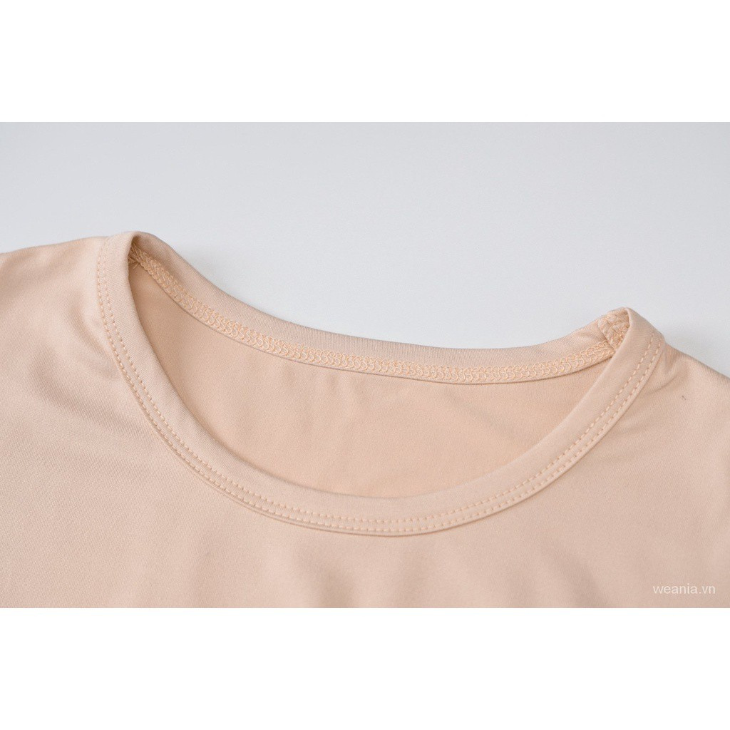 Đầm Tay Ngắn Cổ Tròn Màu Trơn Thời Trang Cho Nữ