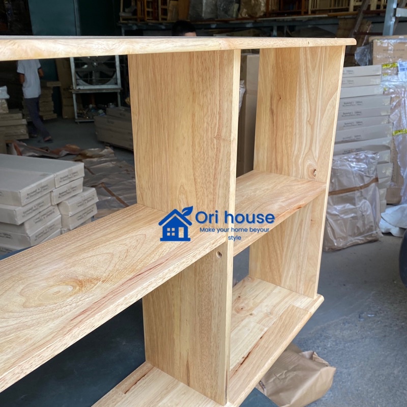 Kệ sách treo tường ngang 120cm - Gỗ cao su - Giá sách treo tường - Nội thất Ori