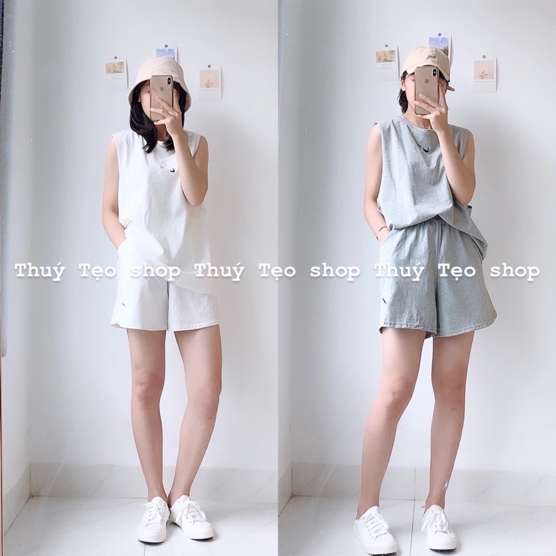 SET TANKTOP Logo thêu mã 113- Set tanktop thể thao nữ
