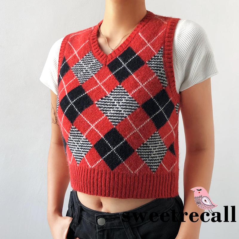 Áo dệt kim không tay cổ chữ V thời trang nữ sành điệu | BigBuy360 - bigbuy360.vn