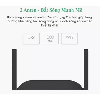 Kích Sóng Wifi Xiaomi Repeater Pro 2 râu ăng ten,phát xuyên tường,thu phát mở rộng,khuếch đại,băng tần rộng [BH 2 Năm]