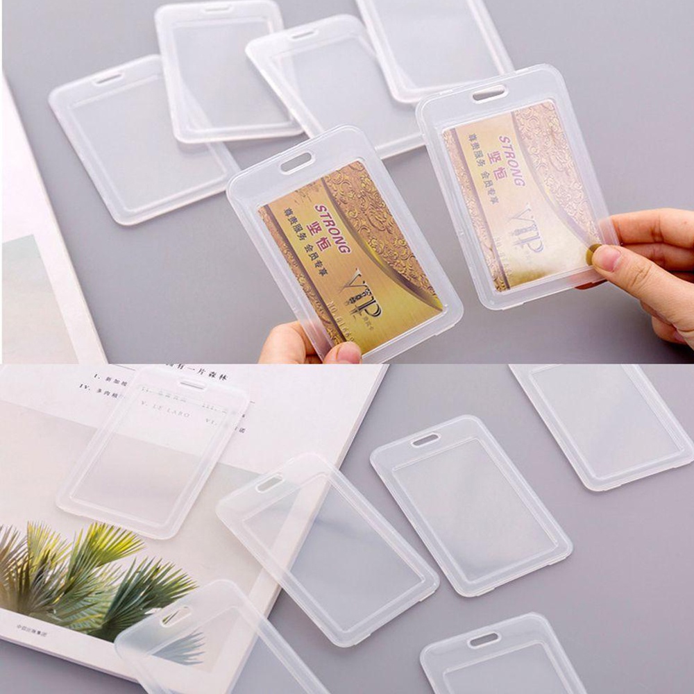 Set 2 Bao Đựng Thẻ Bằng Nhựa PP Trong Suốt Hai Mặt Chống Trộm Giá Đỡ