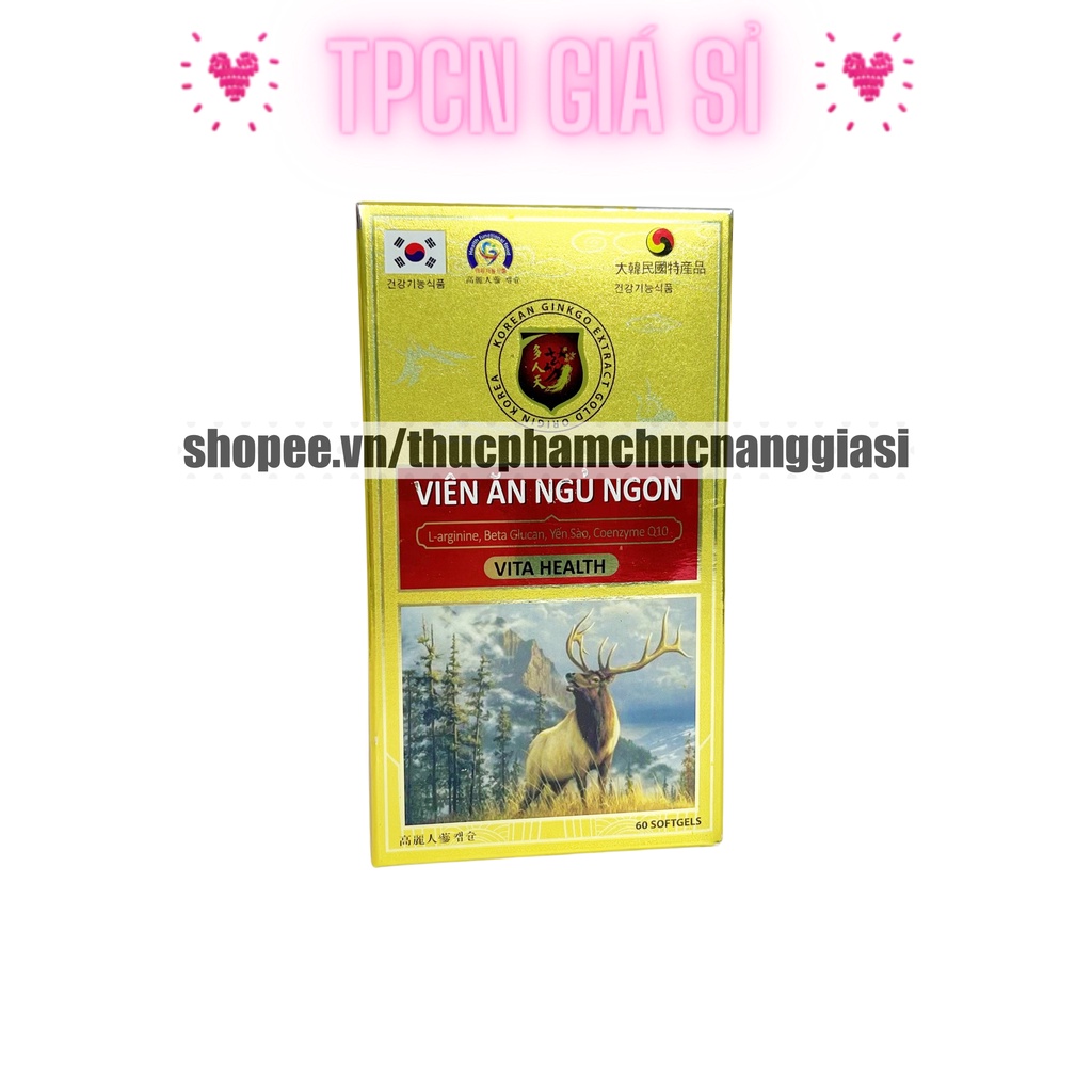 Viên uống hỗ trợ ĂN NGỦ NGON VITA HEATLTH bổ sung các vitamin cần thiết hỗ trợ giấc ngủ, tăng sức đề kháng – Hộp 60v