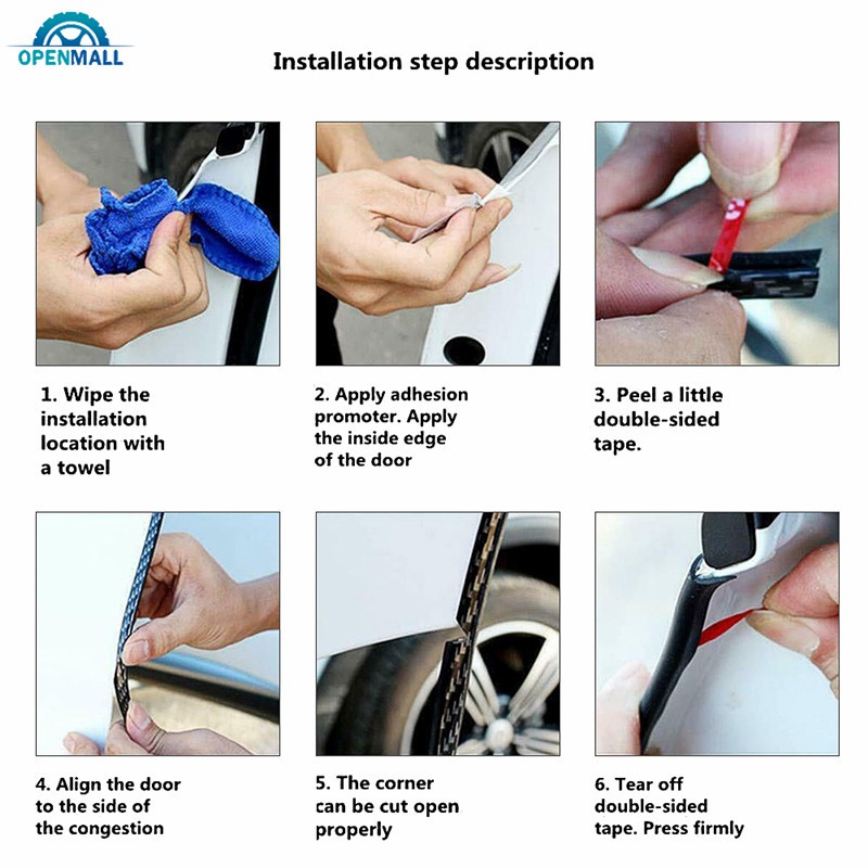 Dải bảo vệ chống xước cửa ô tô hoạ tiết sợi carbon dài 5m