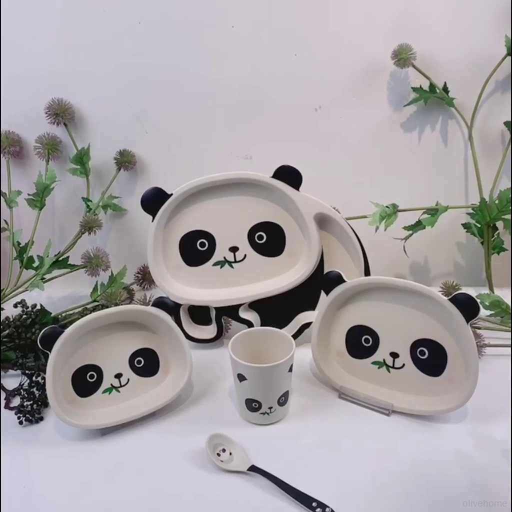 Bát Ăn Bằng Sợi Tre Hình Gấu Trúc Sáng Tạo Cho Trẻ Em
