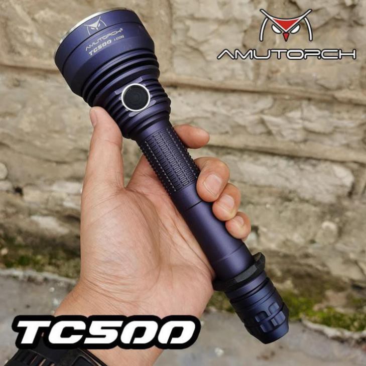 [BH 1 NĂM] AMUTORCH TC500 Đèn pin chiếu xa sáng 2200 lumen chiếu xa 800m sử dụng 2 pin sạc 21700 5000mAh kèm theo