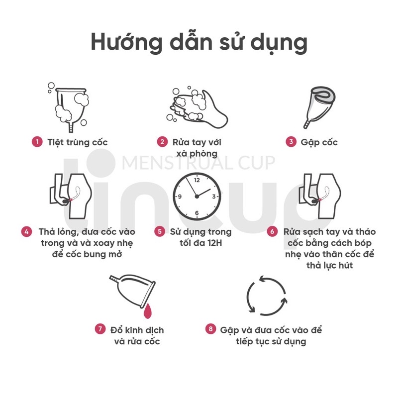 Cốc nguyệt san Lincup hàng chính hãng đủ 3 size mẫu mới giá tốt