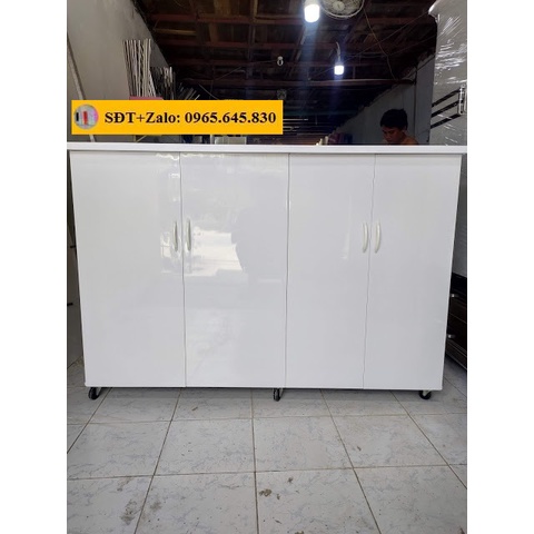 Tủ Nhựa Đài Loan Cao 1m25 Ngang 1m6 Màu Trắng 004