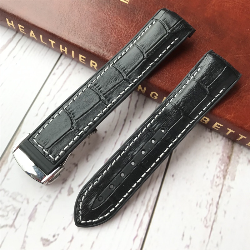 Dây Đeo Bằng Da Thật Và Silicon Phù Hợp Cho Omega Seamaster 300 20 22mm