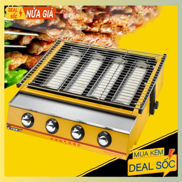 Bếp nướng BBQ bằng gas 4 họng 4 đầu đốt dài ET-K255
