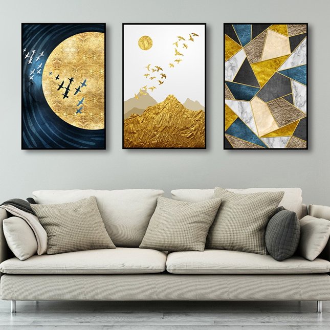 Tranh treo tường trang trí trừu tượng siêu đột phá hiện đại Mon'decor - tặng kèm đinh chuyên dụng