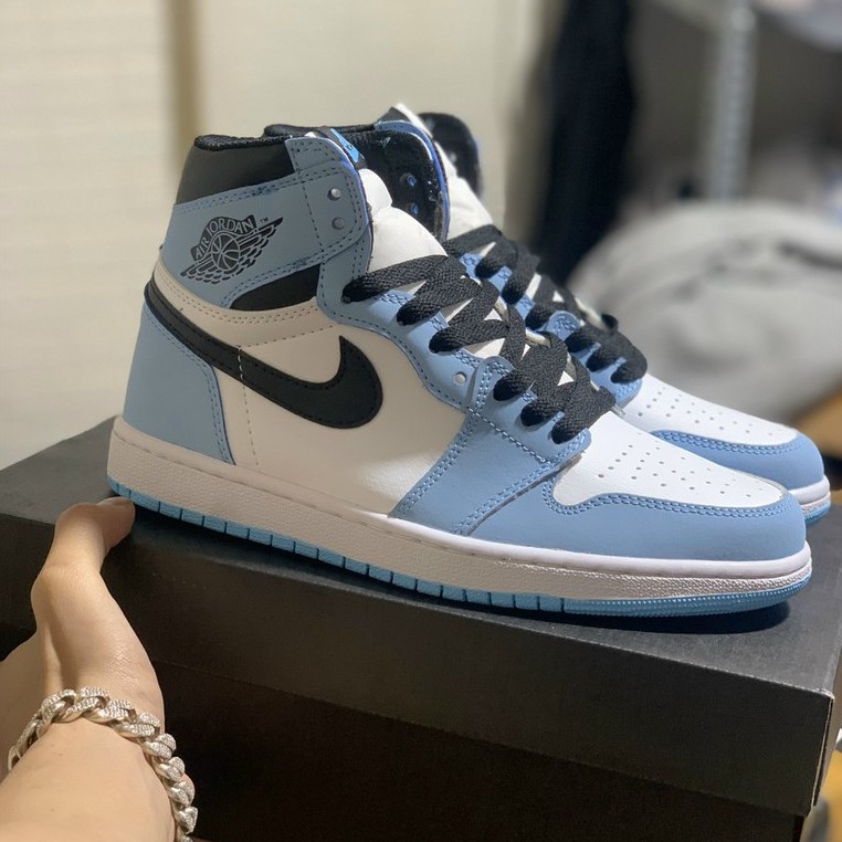 Giày Thể Thao Jordan 1 High University Blue, Giày Thể Thao Air Jordan Xanh Móc Đen, Giày JD1 Cổ Cao Cao Nam Nữ Hot 2021