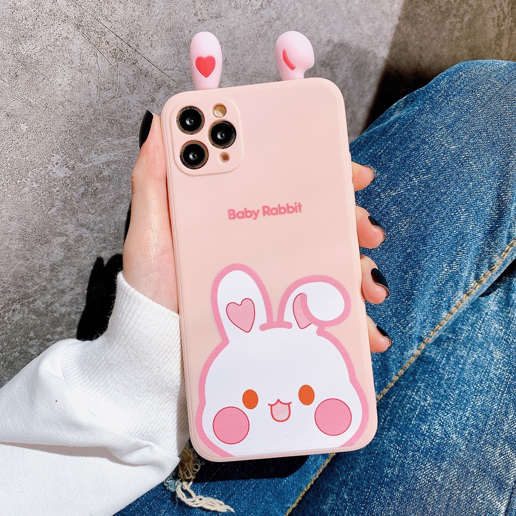 Ốp Lưng Silicon Bảo Vệ CAMERA Hình Nổi BaBy Cute - E072