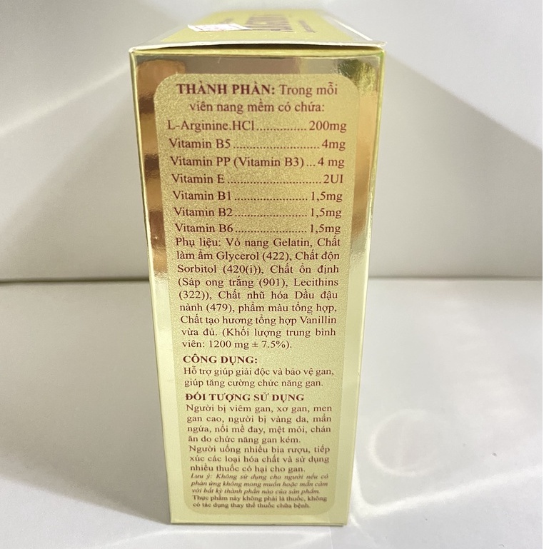 Arginin 6+ bồi bổ cơ thể, tăng cường chức năng gan - Hộp 12 vỉ x 5 viên