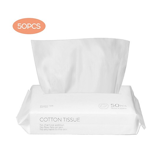 Khăn giấy cotton dùng 1 lần, tẩy trang, rửa mặt, lau đa năng. Không hóa chất, tiệt trùng.Dùng ướt hoặc khô.