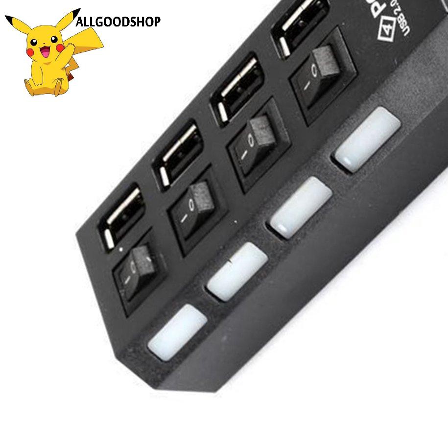 HUB Chia USB 4 Cổng - Có Công Tắc Và Có Đèn Led- Tốc Độ Cao Splitter